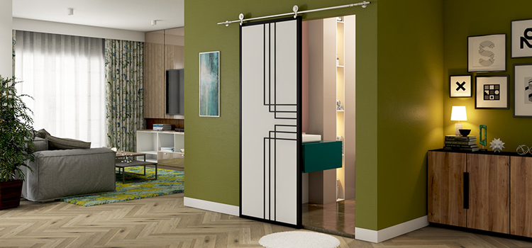 sliding bathroom door installation in Irvine